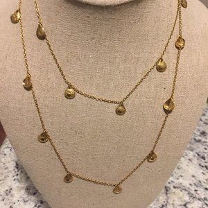 STELLA & DOT GOLD NECKLACE AND EARRINGS SET